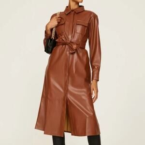 Marissa Webb Faux Leather Shirt Dress Size 10